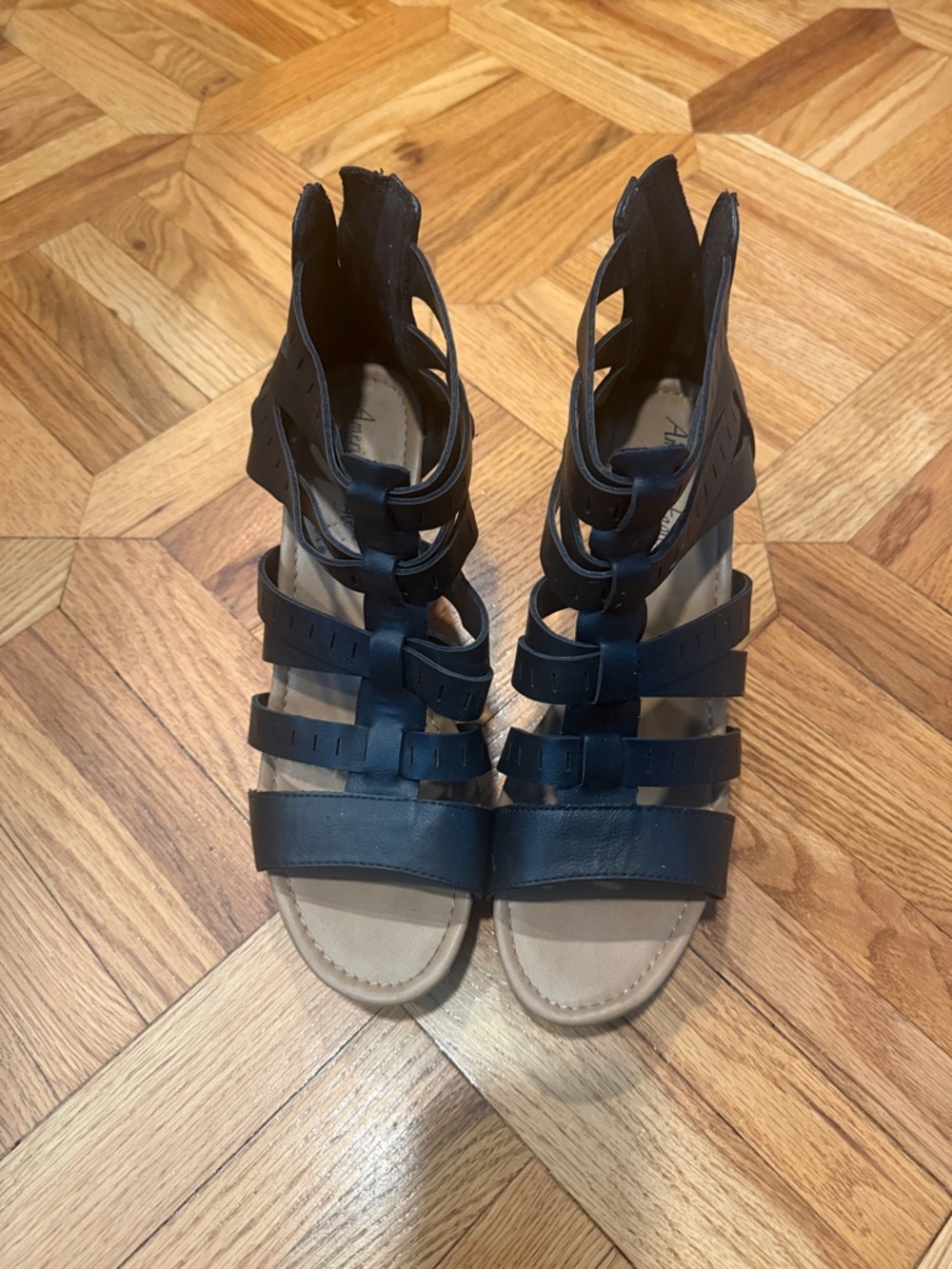 American Eagle Outfitters Black Strappy Gladiator Heels